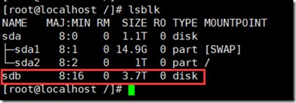 CentOS7挂载4T磁盘